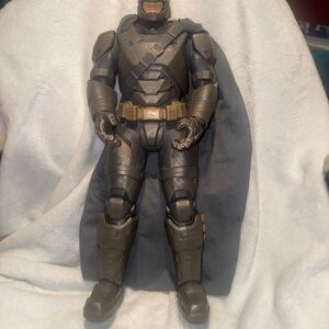 Armored Hero Action Figure with Cape - Gray and Gold